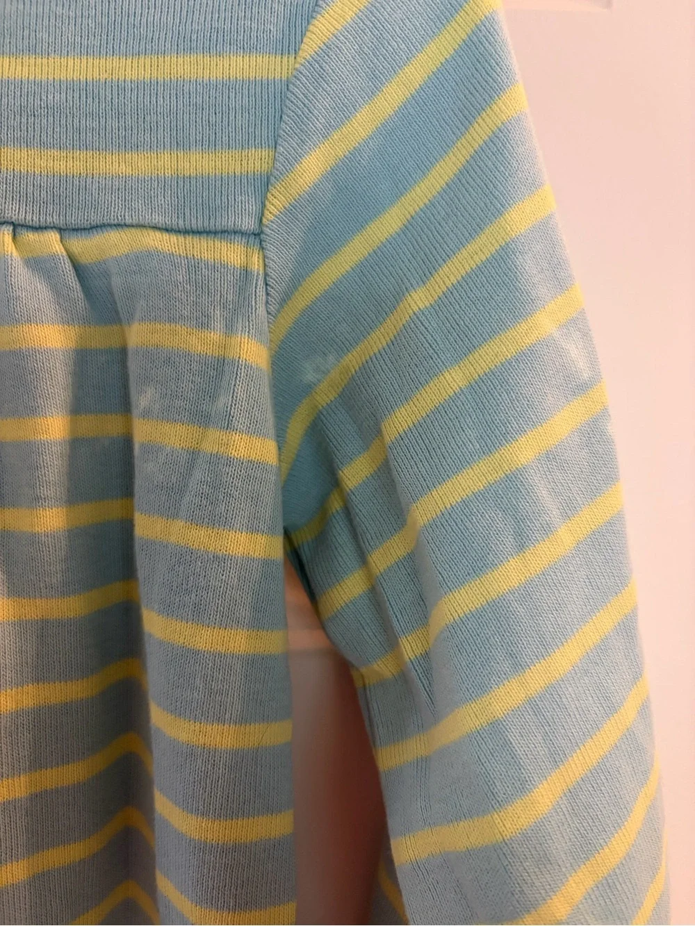 Hanna Andersson Blue & Yellow Striped Long-Sleeve dress 80 2T